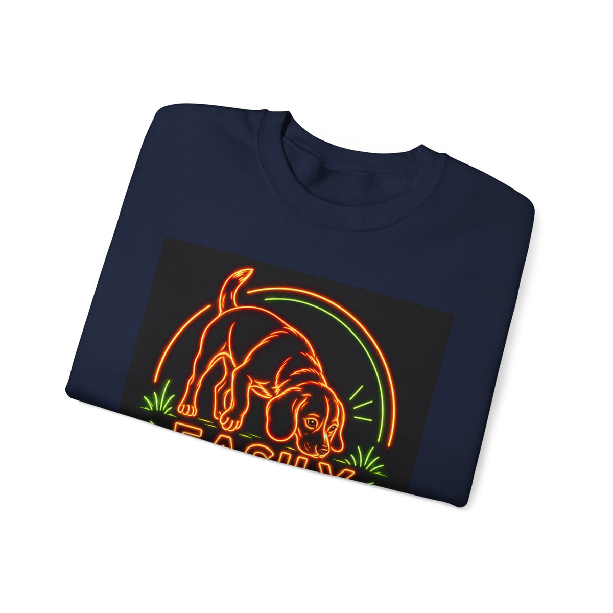 Beagle Sweatshirt — Neon Orange Easily Distracted