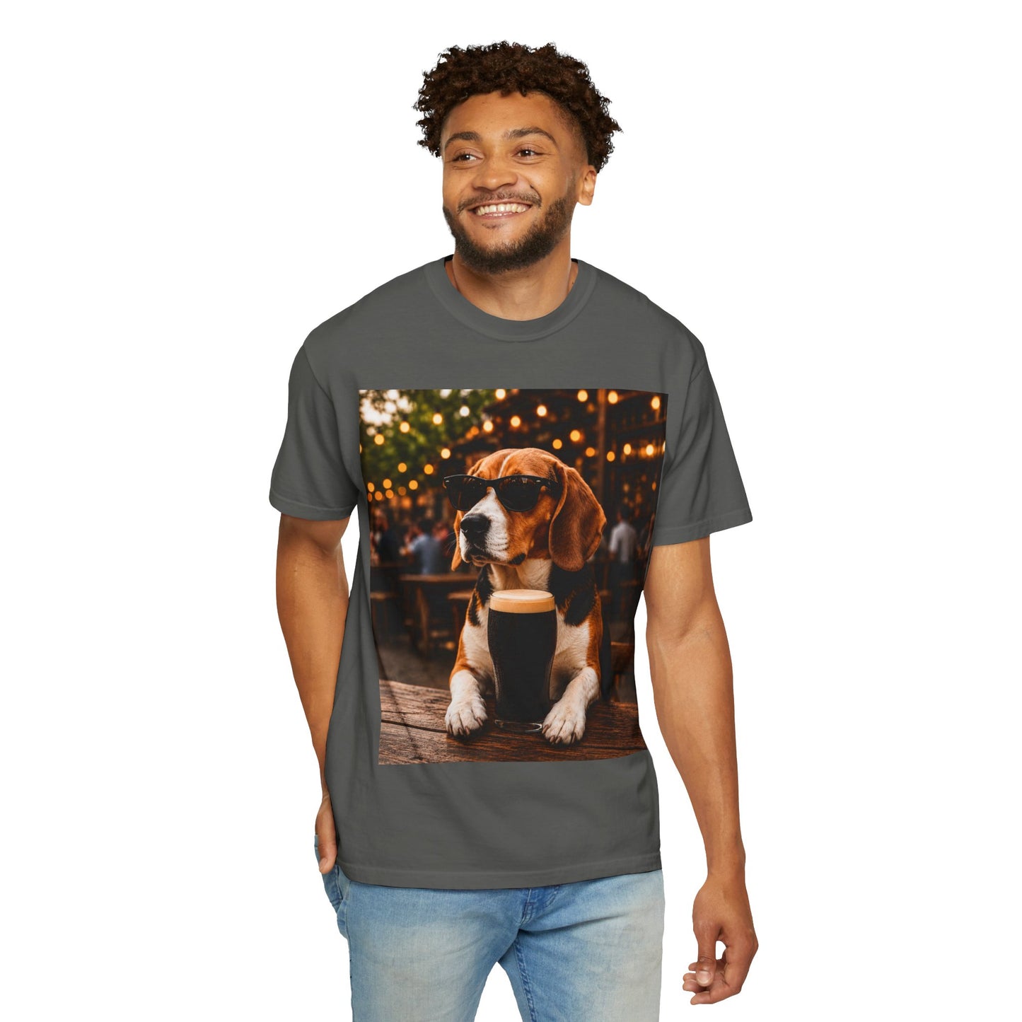 Beagle Pub T-Shirt – Sunglasses & Stout Dog Graphic Tee