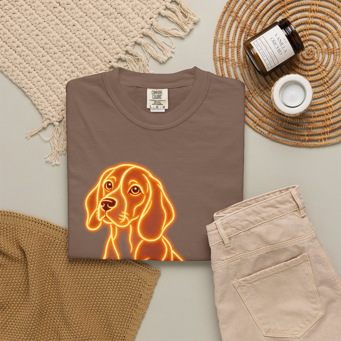 Beagle T-shirt - Neon Orange Loyal Hound