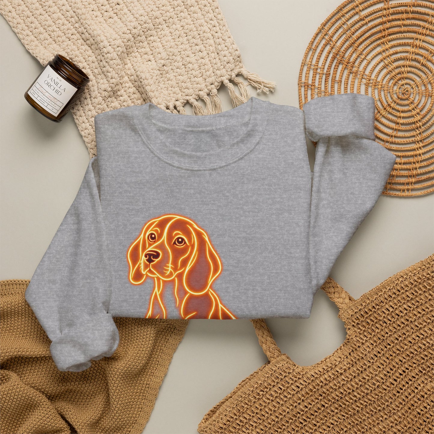 Beagle Sweatshirt — Neon Orange Loyal Hound