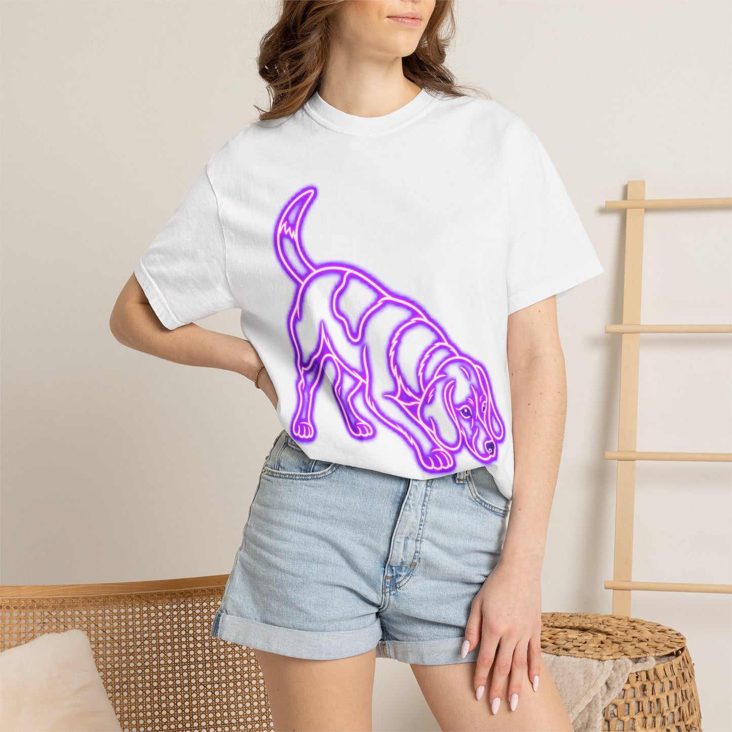 Beagle T-shirt - Neon Purple Tracker Hound