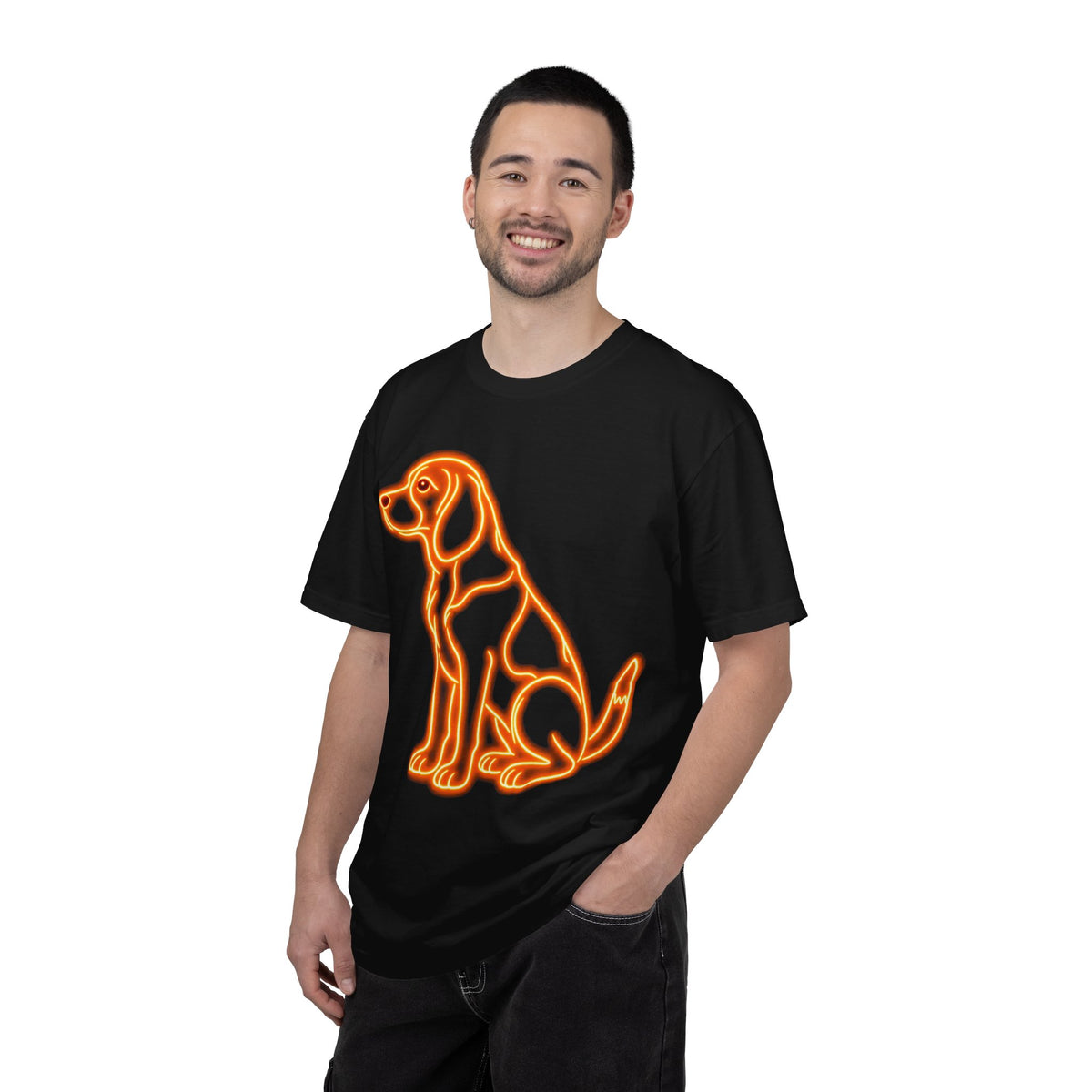 Beagle T-shirt - Neon Orange Waiting Hound