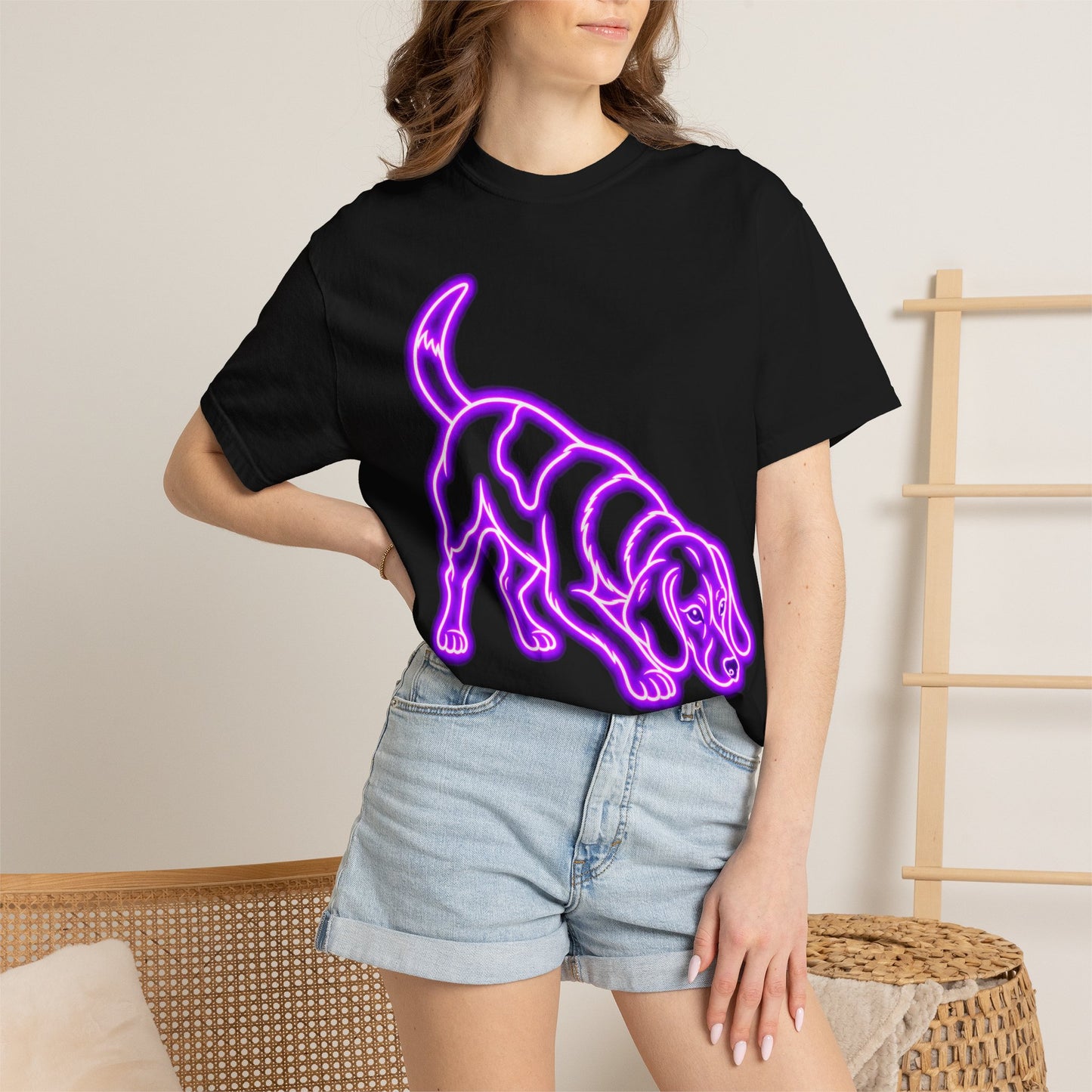 Beagle T-shirt - Neon Purple Tracker Hound