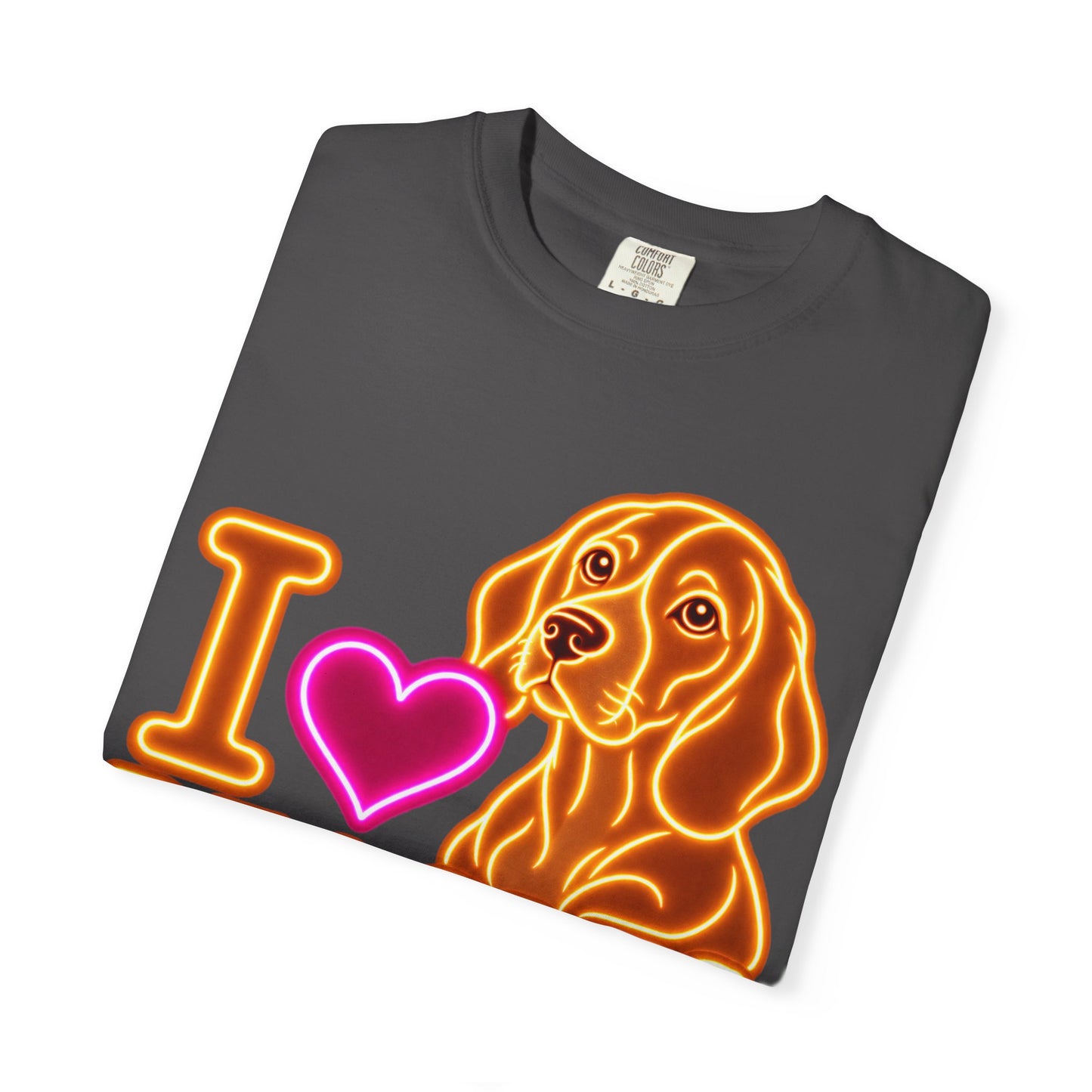 Beagle T-shirt - Neon I Heart Beagles 1