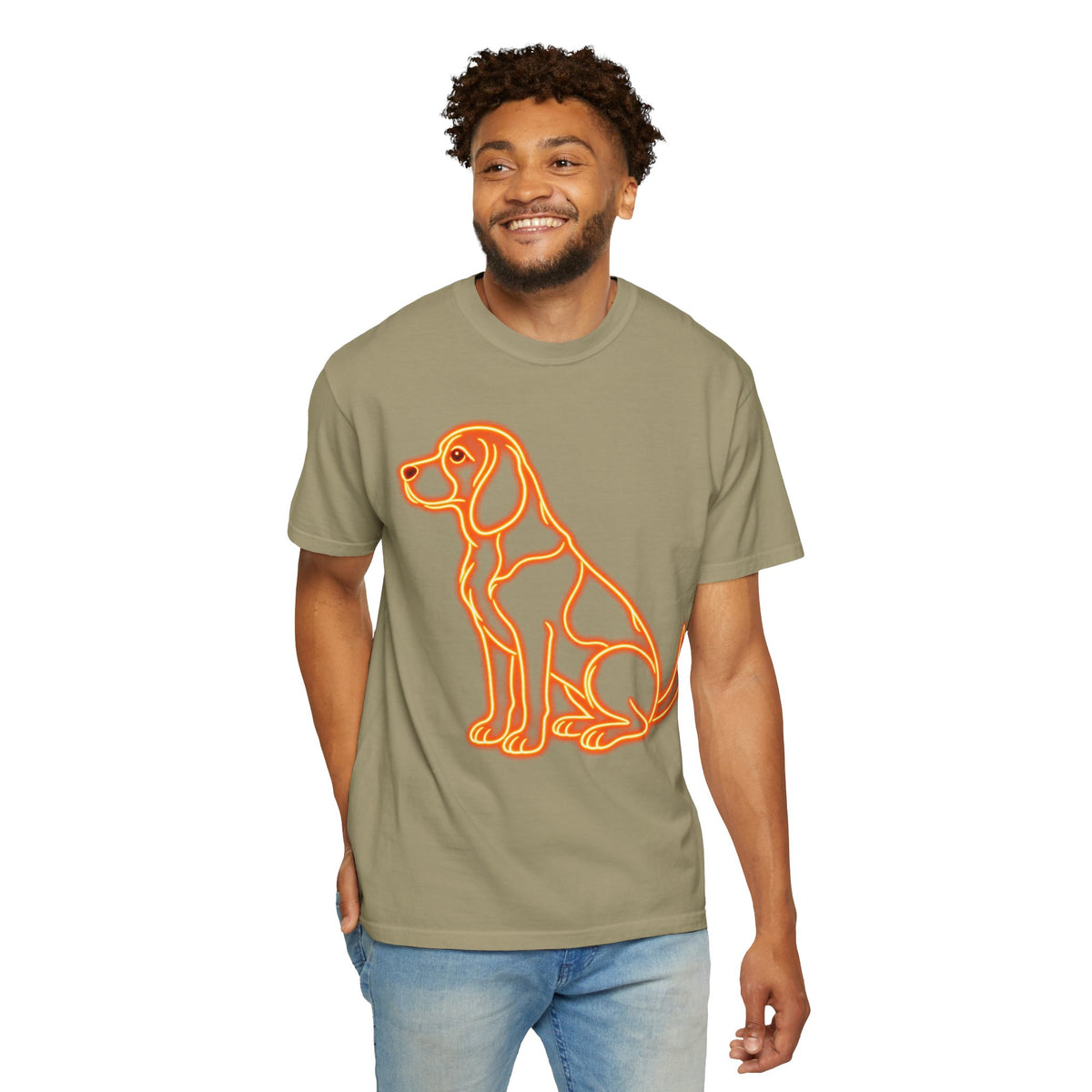 Beagle T-shirt - Neon Orange Waiting Hound