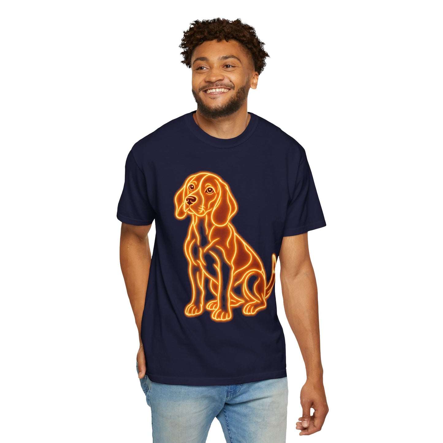 Beagle T-shirt - Neon Orange Loyal Hound
