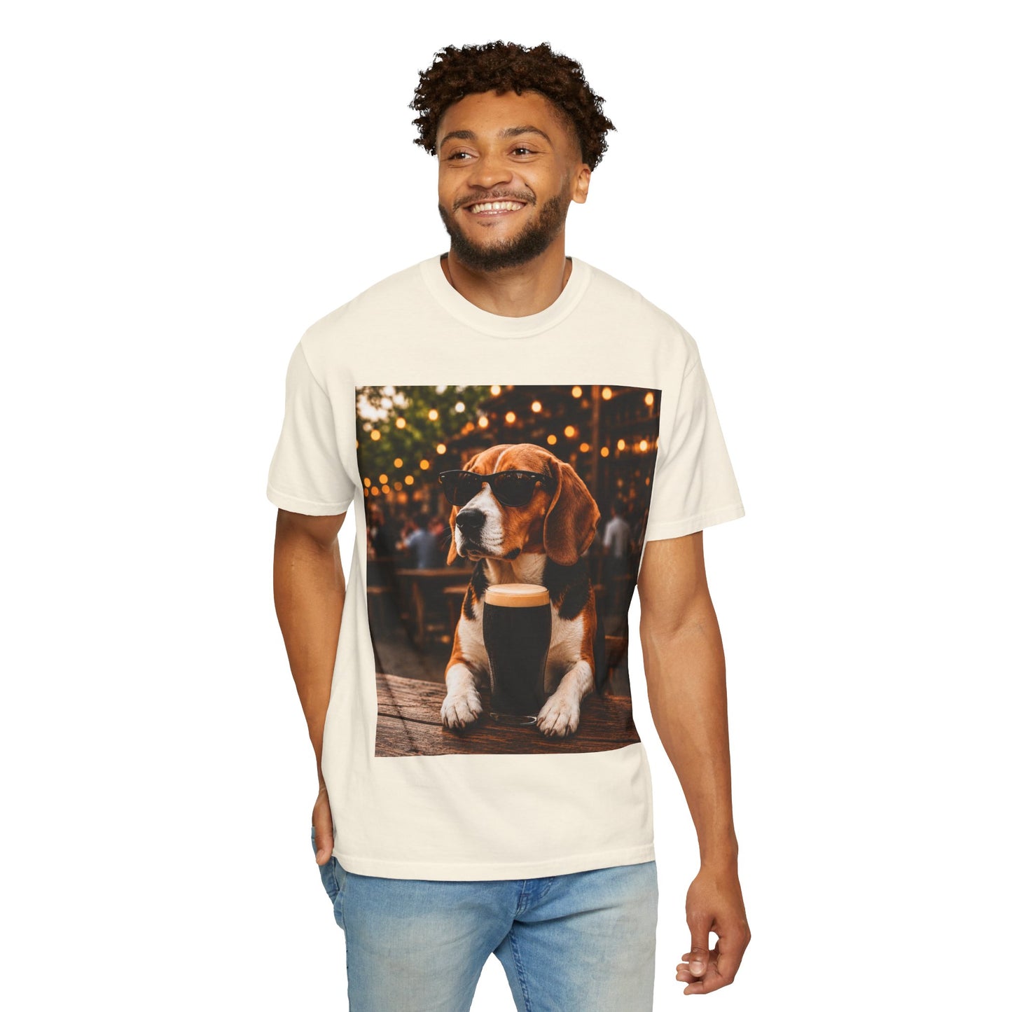 Beagle Pub T-Shirt – Sunglasses & Stout Dog Graphic Tee