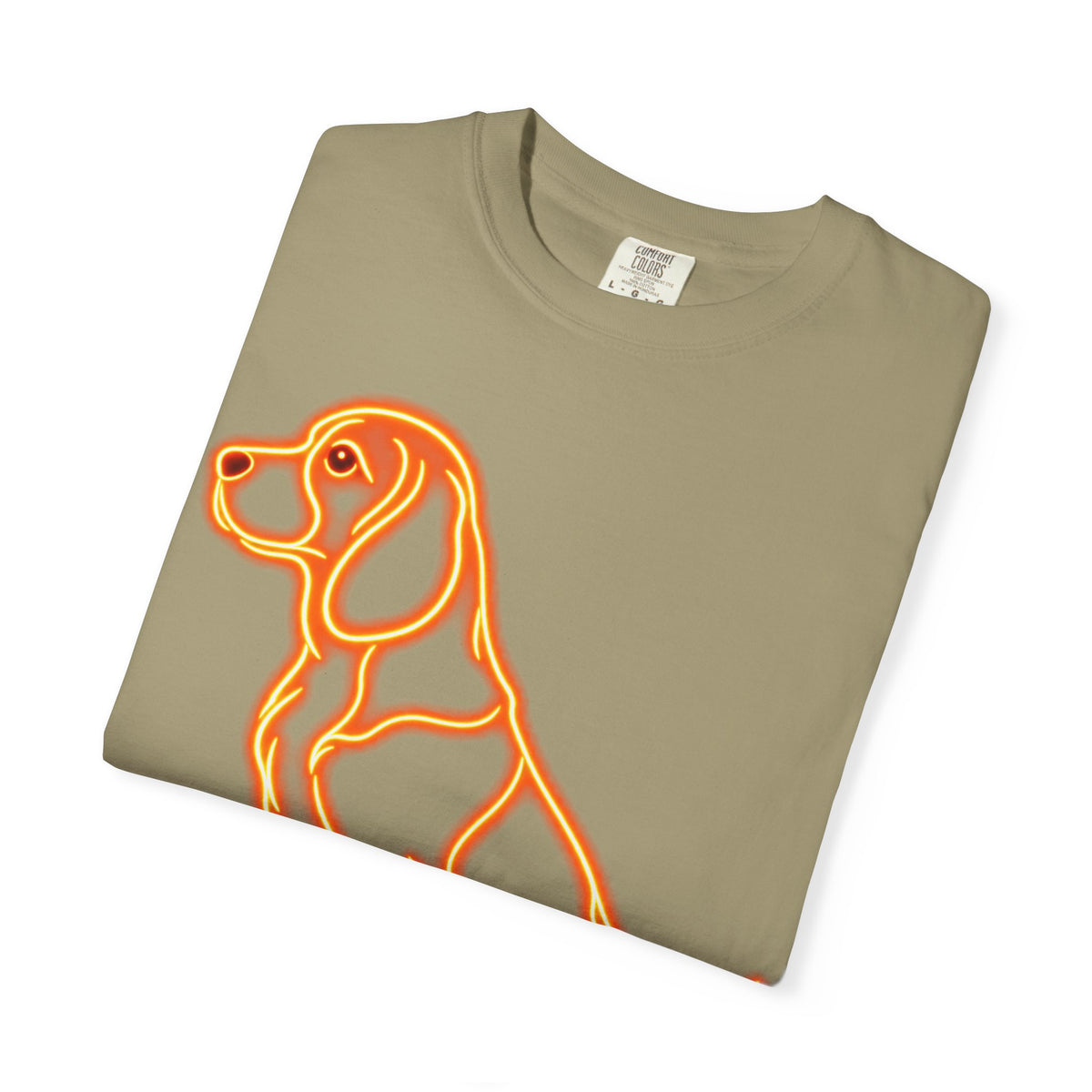 Beagle T-shirt - Neon Orange Waiting Hound