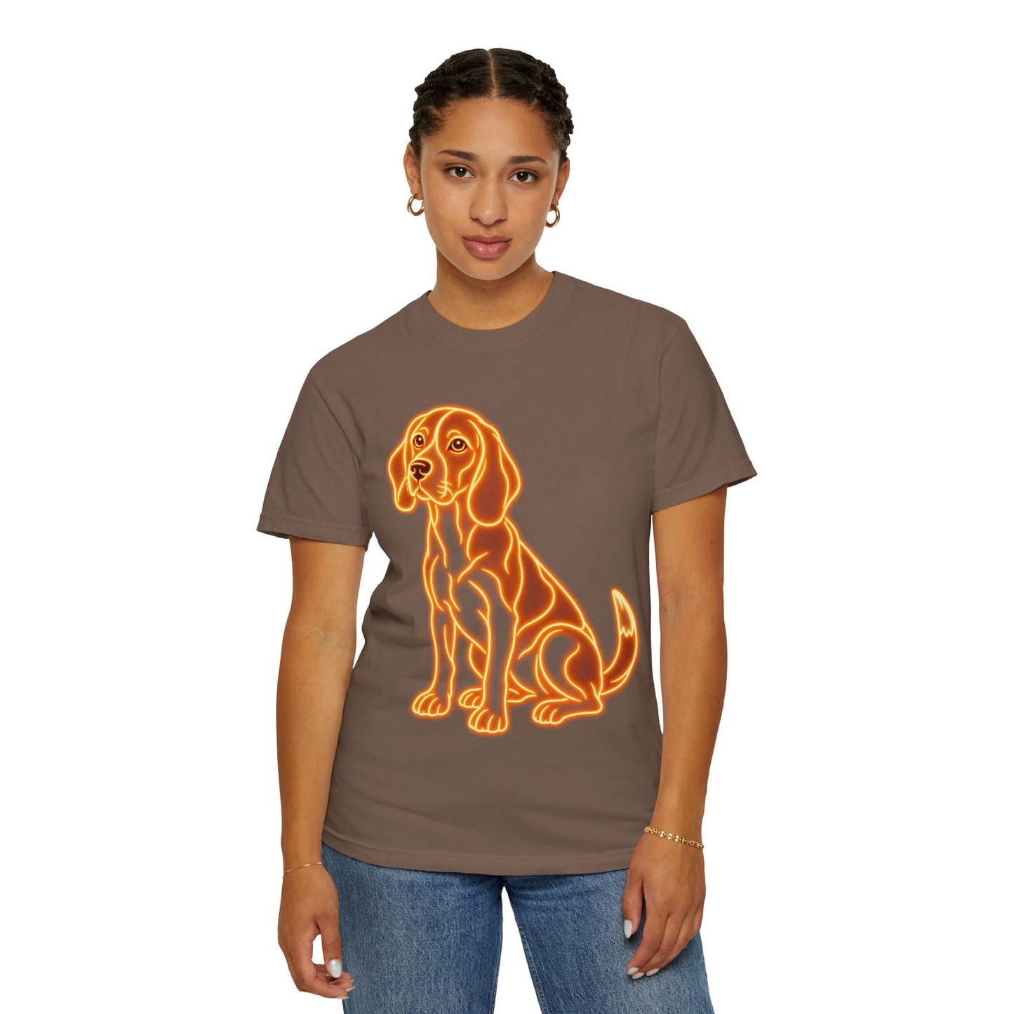 Beagle T-shirt - Neon Orange Loyal Hound