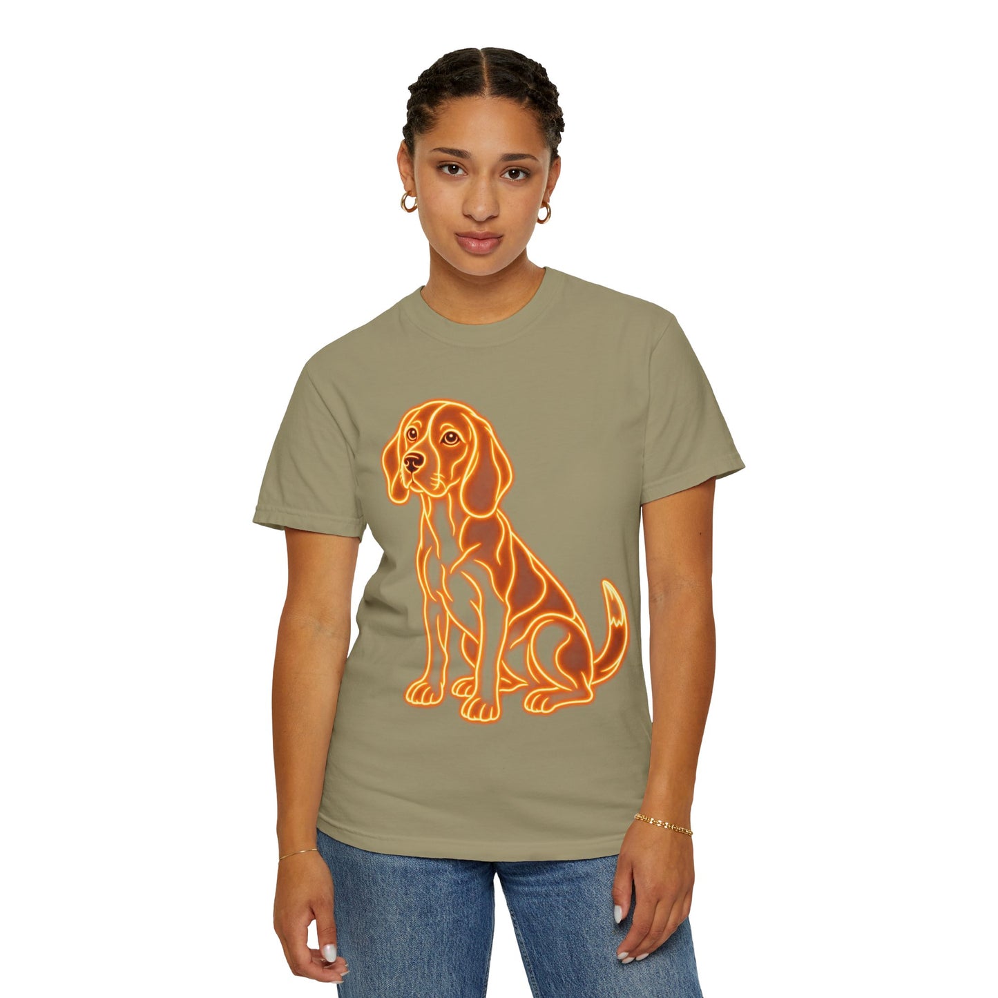Beagle T-shirt - Neon Orange Loyal Hound