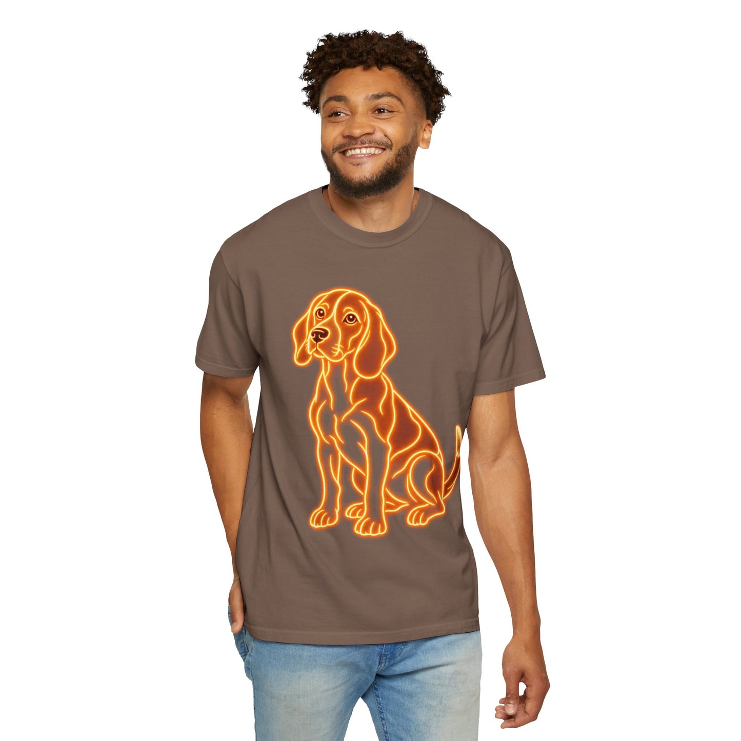 Beagle T-shirt - Neon Orange Loyal Hound
