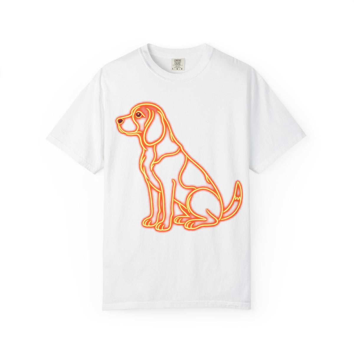 Beagle T-shirt - Neon Orange Waiting Hound