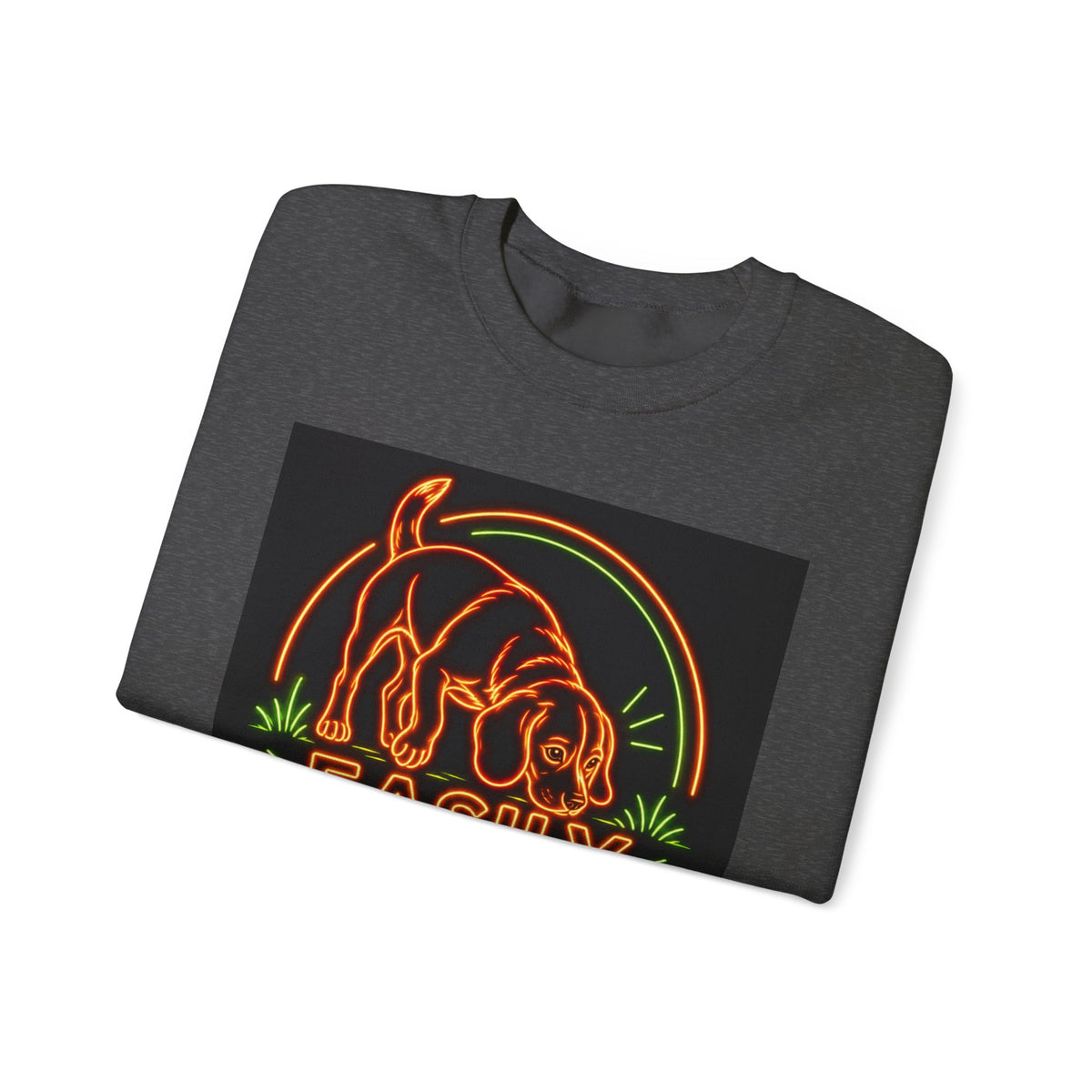 Beagle Sweatshirt — Neon Orange Easily Distracted